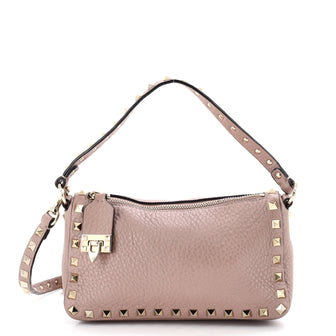Valentino Garavani Rockstud Zip Pochette Shoulder Bag Leather Small