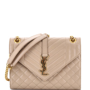 Saint Laurent Classic Monogram Envelope Satchel Mixed Matelasse Leather Medium