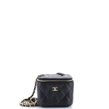 Chanel Classic Vanity Case with Chain Quilted Caviar Mini
