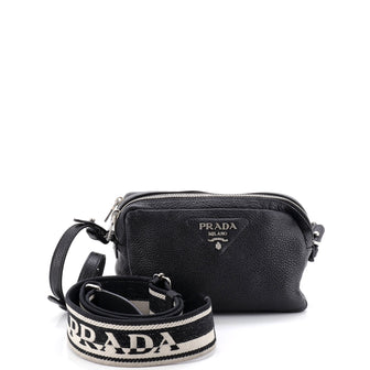 Prada Brique Camera Crossbody Bag Vitello Daino Small