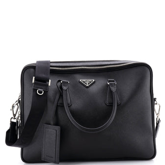 Prada Convertible Zip Around Briefcase Saffiano Leather Medium