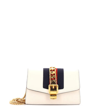 Gucci Sylvie Chain Shoulder Bag Leather Super Mini