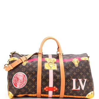 Louis Vuitton Keepall Bandouliere Bag Limited Edition Summer Trunks Monogram Canvas 50