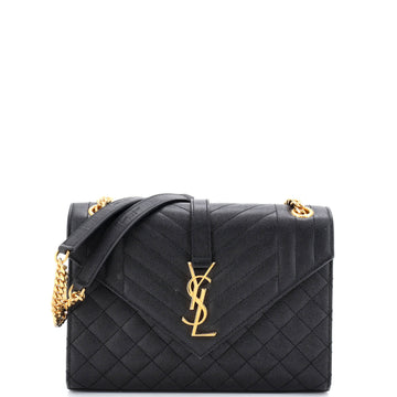 Saint Laurent Classic Monogram Envelope Satchel Mixed Matelasse Leather Medium
