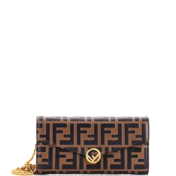 Fendi Continental Envelope Wallet Leather with Zucca Embossed Detail