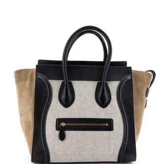 Celine Tricolor Luggage Bag Canvas and Leather Micro