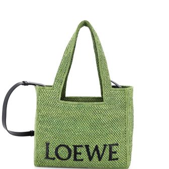 Loewe Paula's Ibiza Logo Convertible Tote Raffia Medium