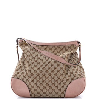 Gucci Bree Hobo GG Canvas with Leather Large