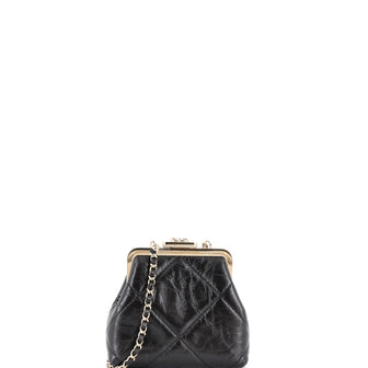 Chanel CC Kisslock Frame Clutch with Chain Quilted Lambskin Mini