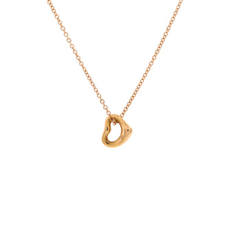 Tiffany & Co. Elsa Peretti Open Heart Pendant Necklace 18K Rose Gold 7mm