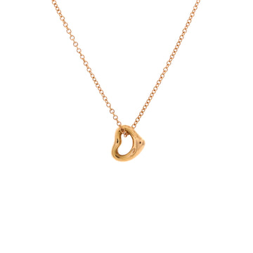 Tiffany & Co. Elsa Peretti Open Heart Pendant Necklace 18K Rose Gold 7mm