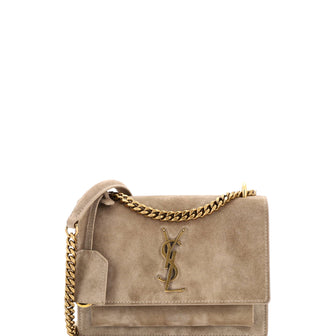 Saint Laurent Sunset Crossbody Bag Suede Small