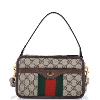 Gucci Ophidia Top Handle Camera Bag GG Coated Canvas Small