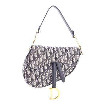 Christian Dior Saddle Handbag Oblique Canvas Medium