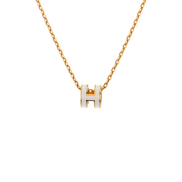 Hermes Pop H Pendant Chain Necklace Metal and Enamel Mini