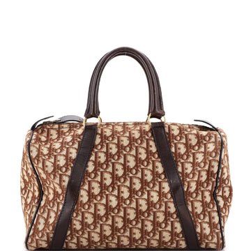 Christian Dior Vintage Trotter Boston Bag Diorissimo Canvas Medium
