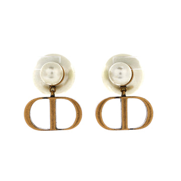 Christian Dior CD Tribales Stud Earrings Metal with Faux Pearls