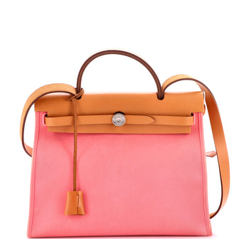 Hermes Herbag Zip Leather and Toile 31