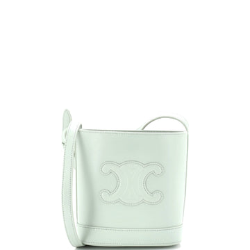Celine Cuir Triomphe Bucket Bag Leather Small