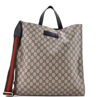 Gucci Convertible Soft Open Tote GG Coated Canvas Tall