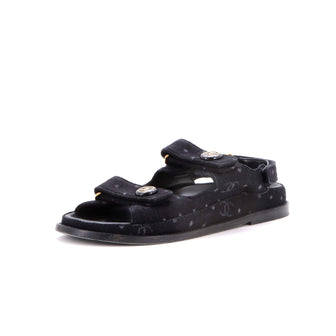Chanel Women's Velcro Dad Sandals Printed Denim