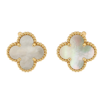 Van Cleef & Arpels Vintage Alhambra Earrings 18K Yellow Gold and Mother of Pearl