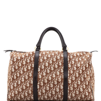 Christian Dior Vintage Trotter Boston Bag Diorissimo Canvas Large