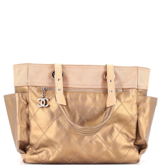 Chanel Biarritz Pocket Tote Quilted Coated Canvas Large