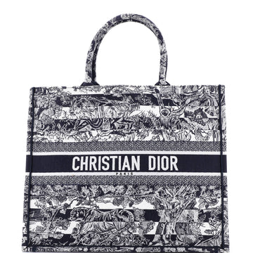 Christian Dior Book Tote Embroidered Canvas Large