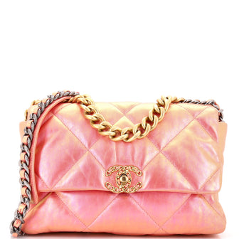 Chanel 19 Flap Bag Quilted Iridescent Calfskin Large