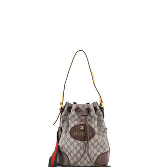 Gucci Neo Vintage Drawstring Bucket Backpack GG Coated Canvas Mini