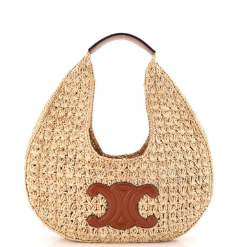 Celine Classic Panier Hobo Raffia with Leather