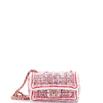 Chanel Classic Single Flap Bag Braided Quilted Tweed Mini