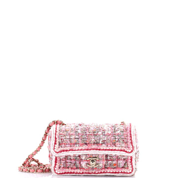 Chanel Classic Single Flap Bag Braided Quilted Tweed Mini
