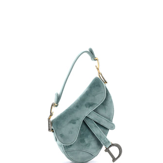 Christian Dior Saddle Handbag Velvet with Crystals Mini