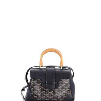 Goyard Saigon Top Handle Bag Coated Canvas with Leather Mini