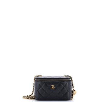 Chanel Pearl Crush Vanity Case with Chain Quilted Lambskin Small