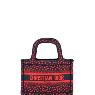 Christian Dior Book Tote I Love Paris Heart Embroidered Canvas Mini