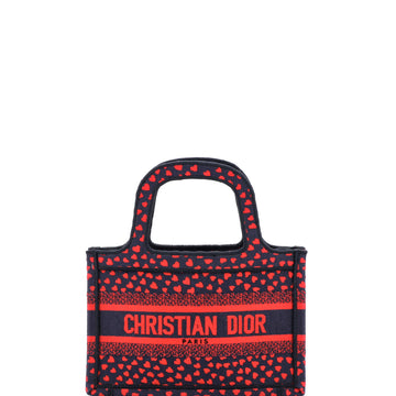 Christian Dior Book Tote I Love Paris Heart Embroidered Canvas Mini