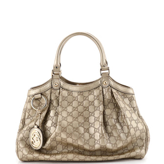 Gucci Sukey Tote GG Canvas with Leather Medium