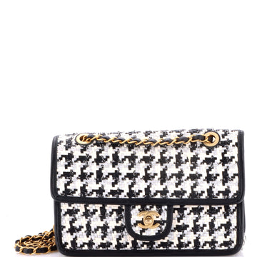 Chanel Classic Single Flap Bag Woven Lambskin and Viscose Small