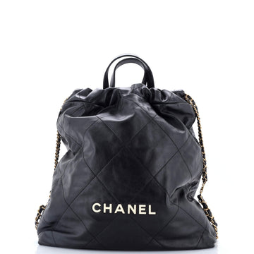 Chanel 22 Chain Backpack Quilted Calfskin Large