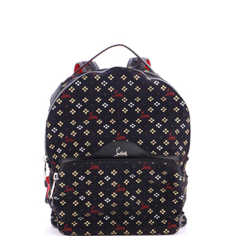Christian Louboutin Backloubi Backpack Embroidered Canvas Small