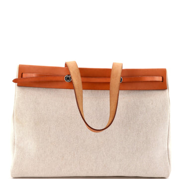 Hermes Herbag Cabas Toile and Leather MM