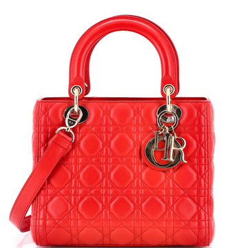 Christian Dior Lady Dior Bag Cannage Quilt Lambskin Medium