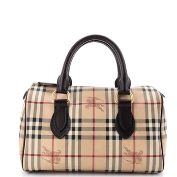 Burberry Chester Satchel Haymarket Coated Canvas Small