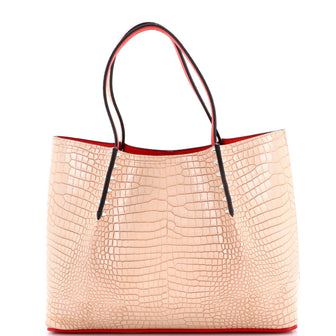 Christian Louboutin Cabarock Tote Crocodile Embossed Leather Small