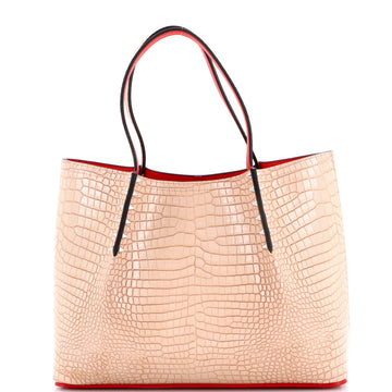 Christian Louboutin Cabarock Tote Crocodile Embossed Leather Small