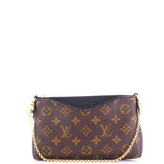 Louis Vuitton Pallas Clutch Monogram Canvas with Leather