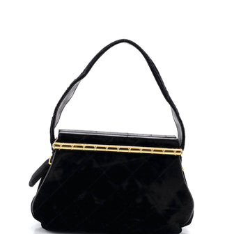 Chanel Vintage Frame Bag Quilted Velvet Mini